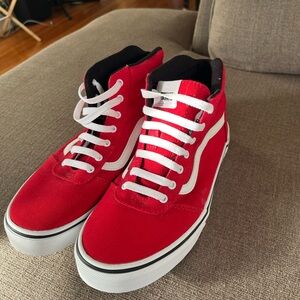 Vans Youth Bold Red High-Top Sneakers